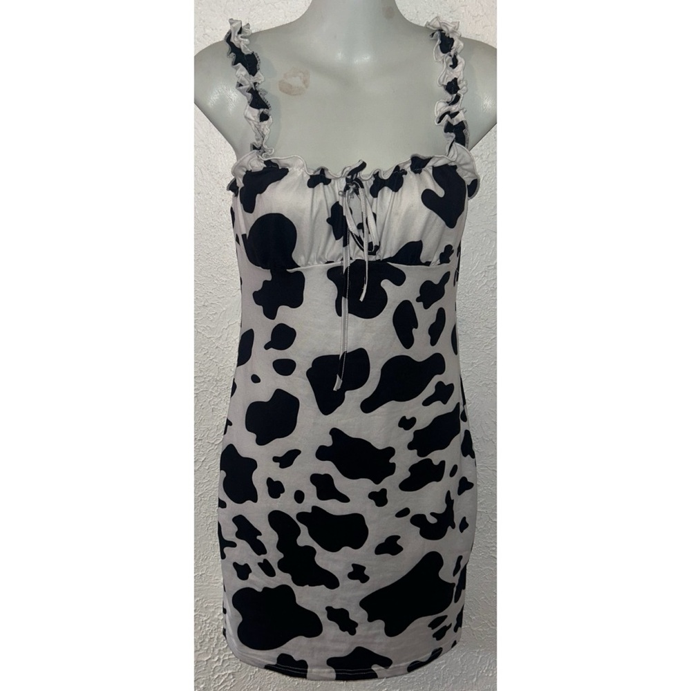 SHEIN cow print body con mini dress